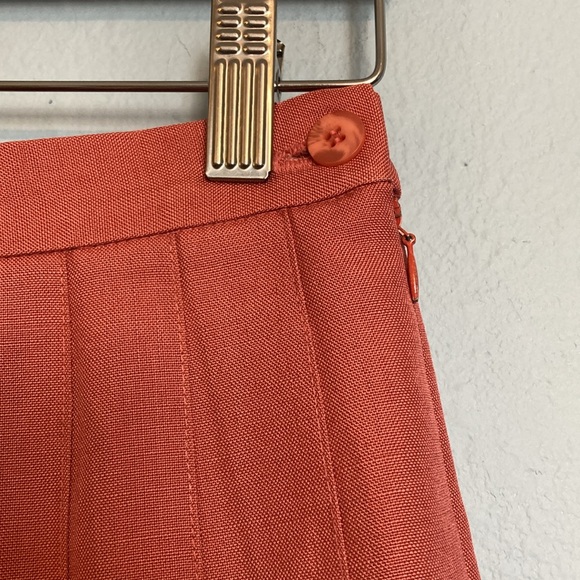 Talbot's Petites Womens Size 8P Pink Mini Tennis Skirt Pleated Prep Linen Blend - Picture 4 of 9